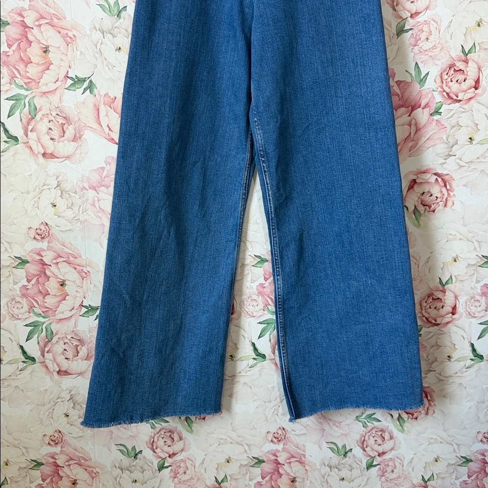 3-EUC Zara The Marine Straight High Rise Blue Denim Jeans women’s Pants size 4 - Picture 4 of 6